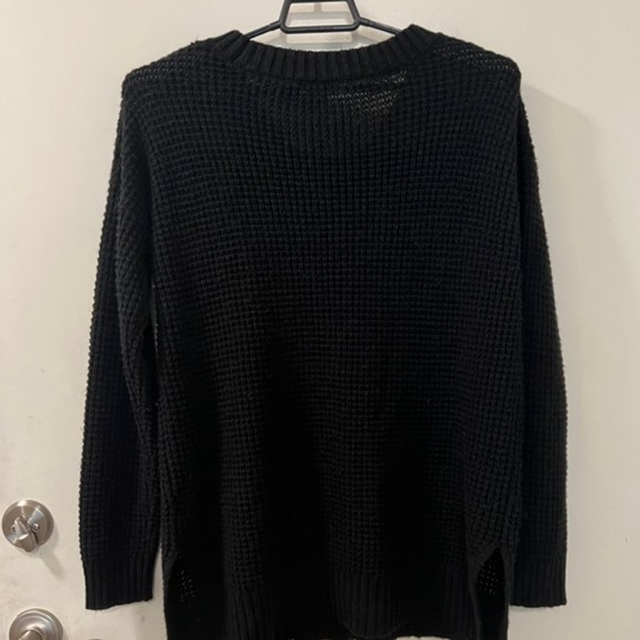 Riah Fashion Womens Black Crewneck Pullover Tunic Knit Sweater Size XL - Picture 5 of 10